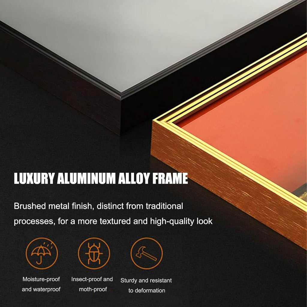 JHDXL Wall Mounted Electrical Panel Cover, Meter Box Decorative Painting, Aluminum Frame Indoor Outdoor for Living Room Office(Black2,50 * 100cm/19.7 * 39.4in)