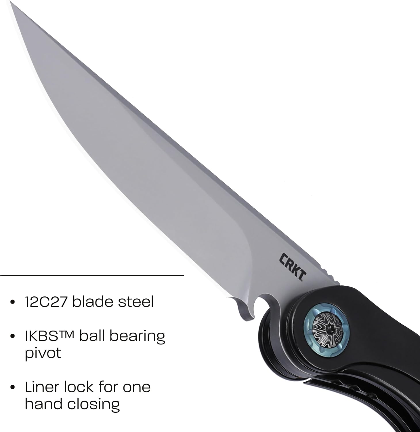 CRKT Fial Everyday Carry EDC Pocket Folding Knife with Liner Lock and Wine Key: 12C27 Plain Edge Blade, Stainless Steel Handle, Pocket Clip, 5670