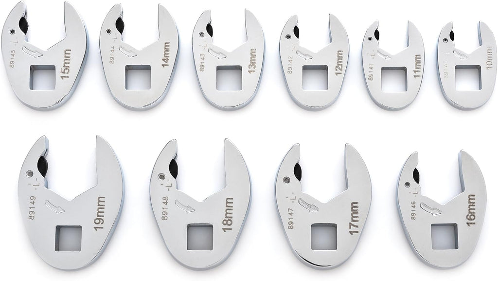 GEARWRENCH 10 Pc. Ratcheting Crowfoot Wrench Set, Metric - 89119