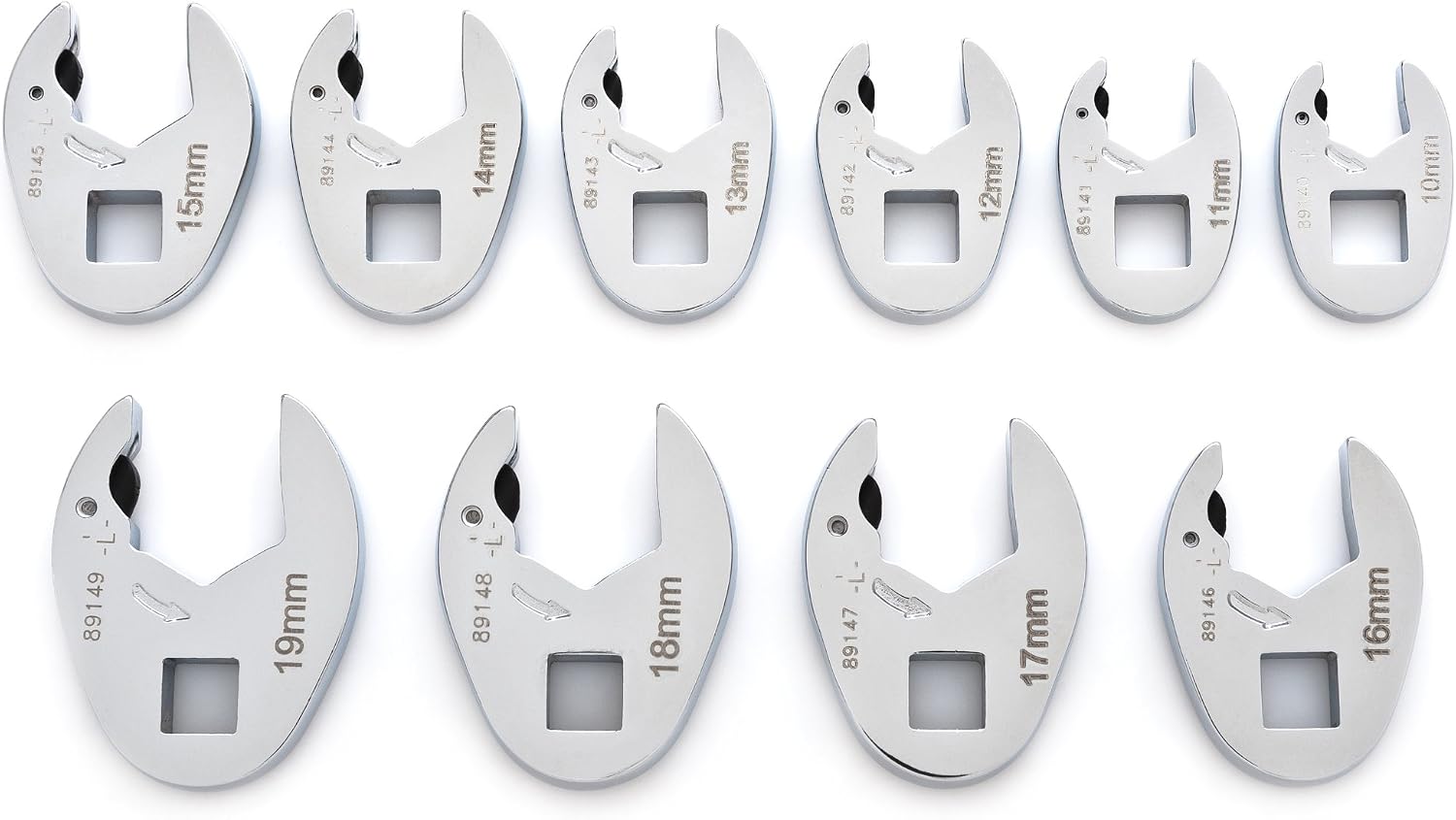 GEARWRENCH 10 Pc. Ratcheting Crowfoot Wrench Set, Metric - 89119