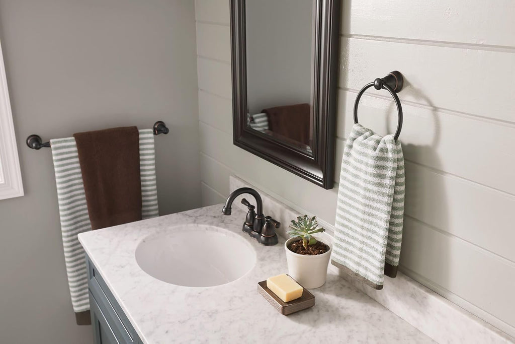 Moen WS84913BRB Two-Handle High Arc Bathroom Faucet, Mediterranean Bronze