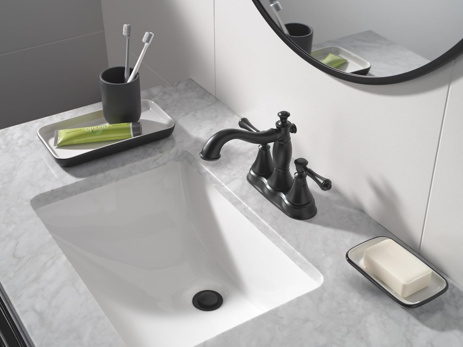 Delta Faucet Cassidy Gold Bathroom Faucet, Centerset Bathroom Faucet, Metal Drain Assembly, Champagne Bronze 2597LF-CZMPU, 5.41 x 6.59 x 5.41 inches