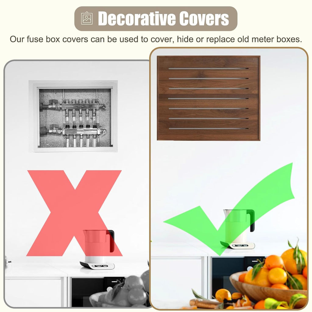 Stone Texture Breaker Box Cover Art - Outdoor & Indoor Electric Meter Panel Plate for Wall Replacement - Light Grey, 70x100cm (27.5x39.4in)