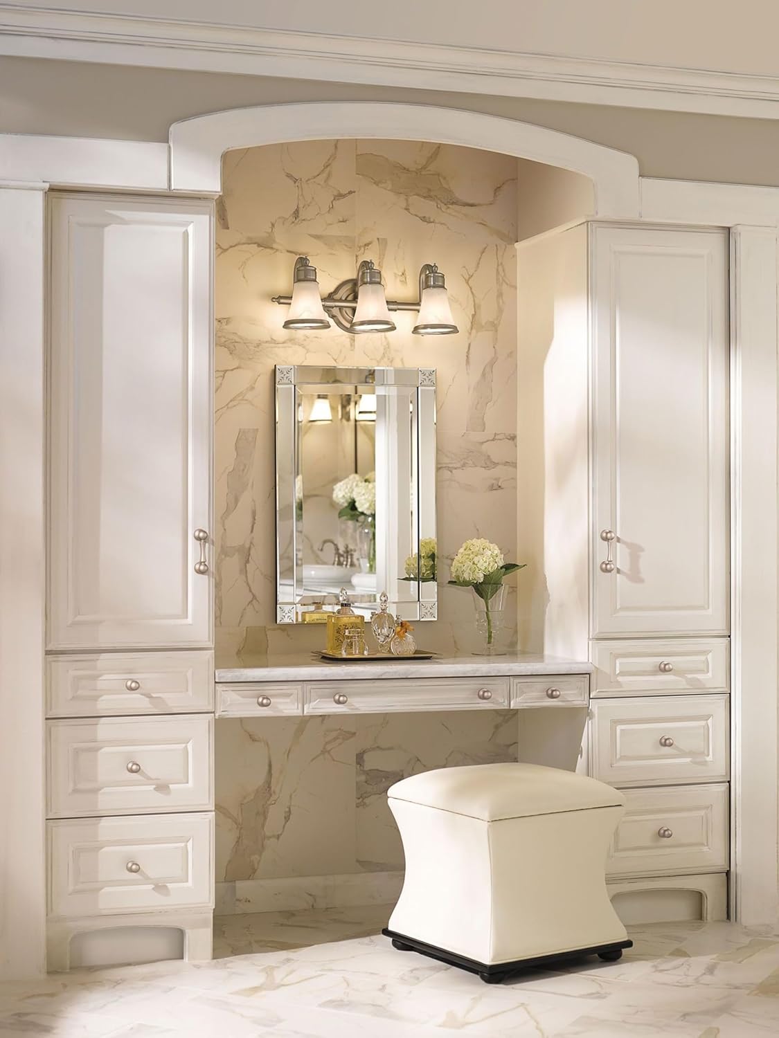 Moen YB9861CH Waterhill 1-Light Dual-Mount Bath Bathroom Vanity Fixture with Frosted Glass, Chrome