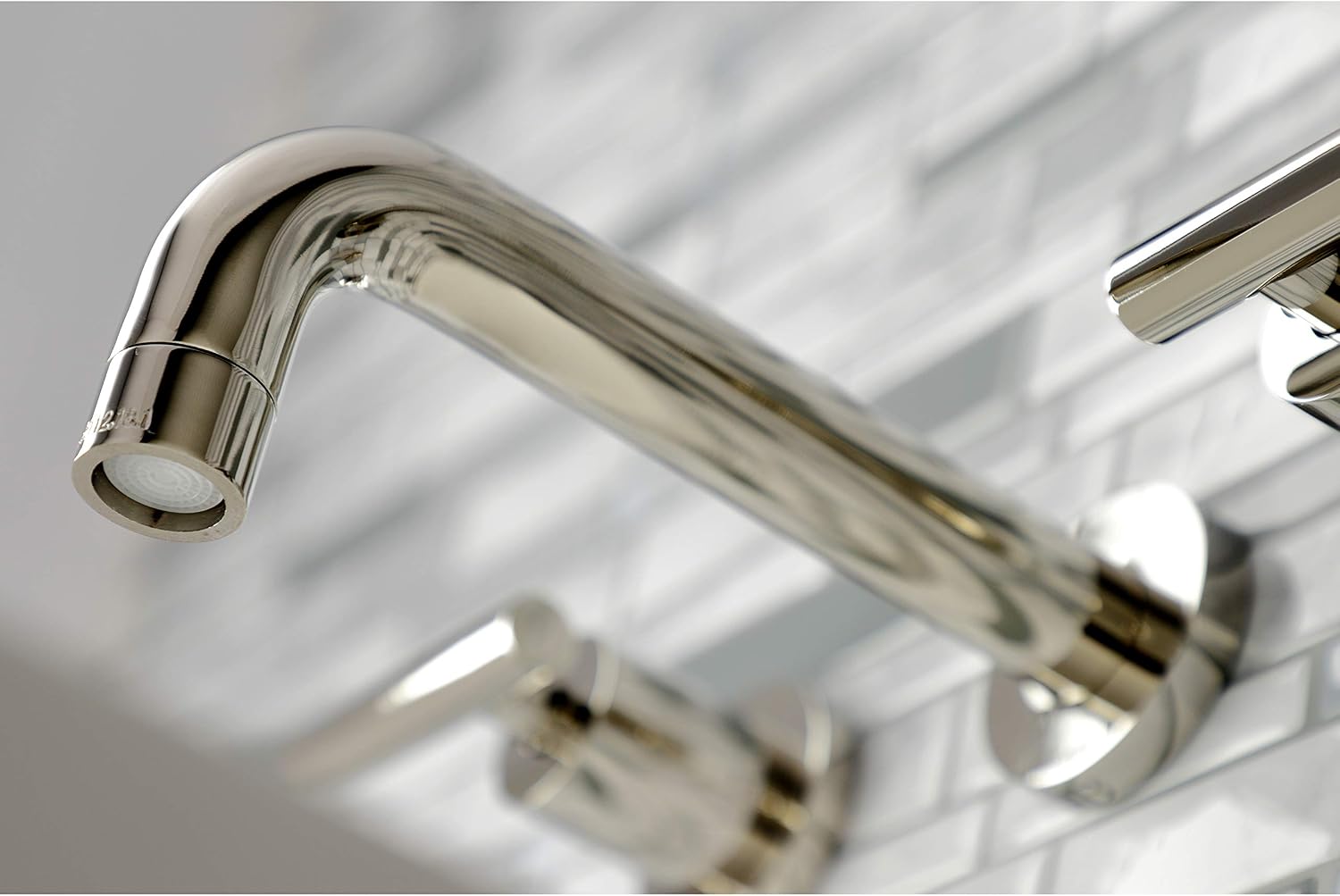 Kingston Brass KS8126CML Manhattan 2-Handle 8 in. Wall Mount Bathroom Faucet, Polished Nickel