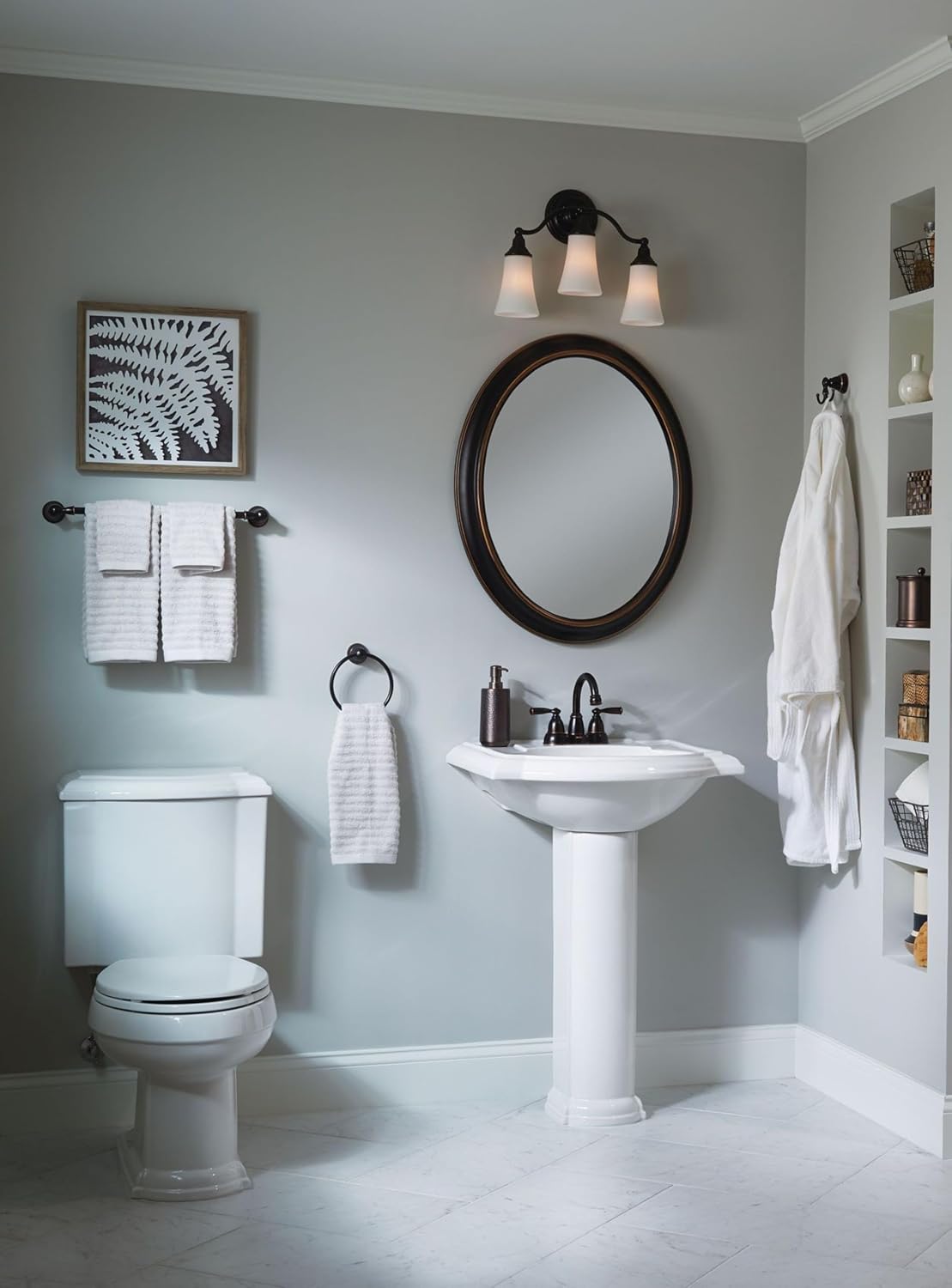 Moen WS84913BRB Two-Handle High Arc Bathroom Faucet, Mediterranean Bronze