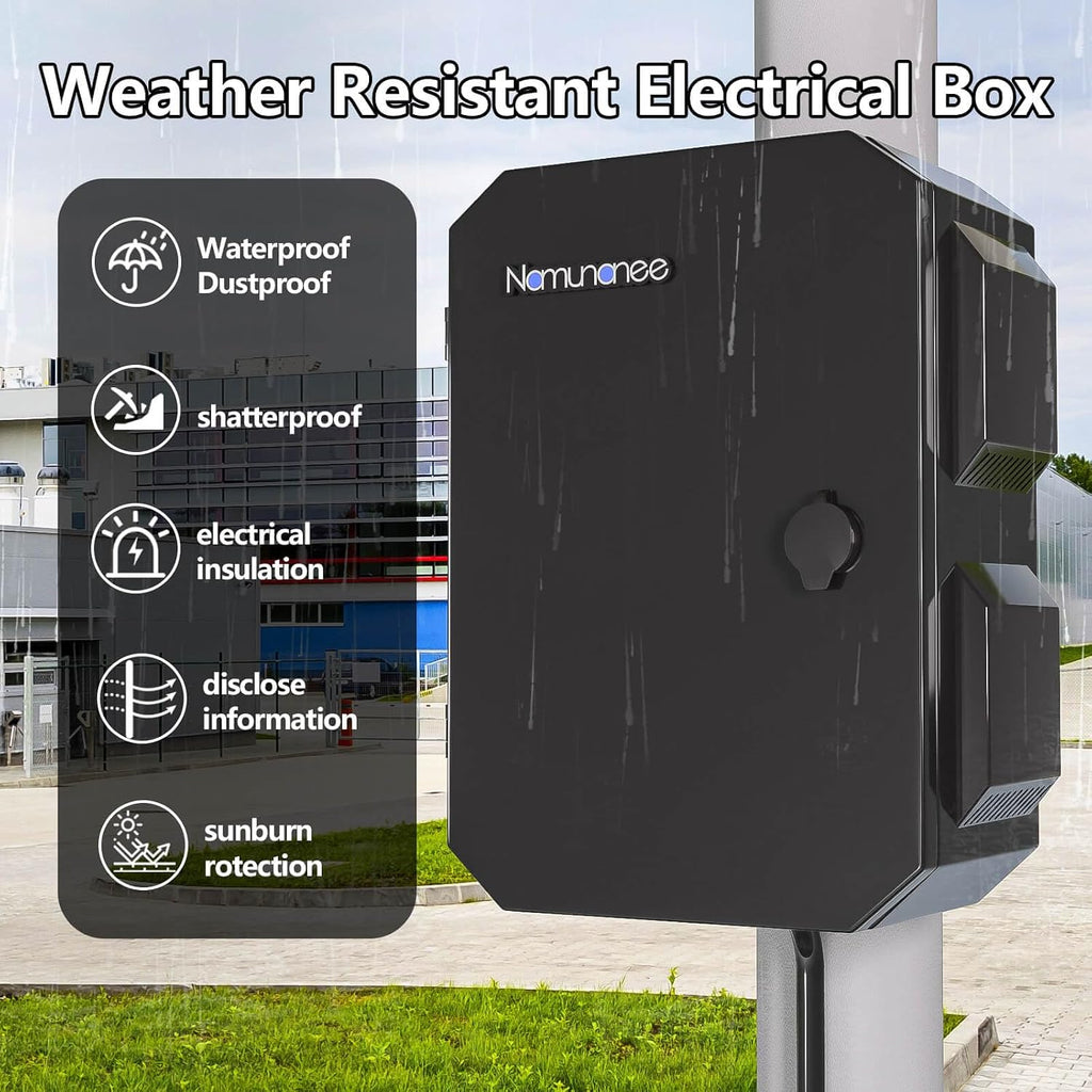 Outdoor Electrical Box, Cold-Rolled Steel Plate, Aluminum Alloy Back Beam, One-Piece Ventilation Design, IP65 Waterproof, Wall/Pole Mounted (15.7' x 12' x 8')