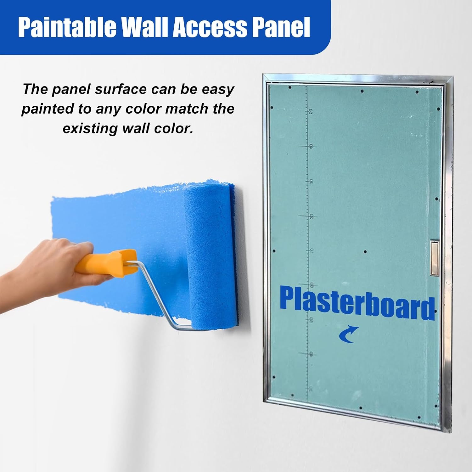 Hidden Paintable Drywall Access Panel, Electrical Wiring Duct Plasterboard Access Door with Handle, Flush Mount Inspection Service Door(12x16in)