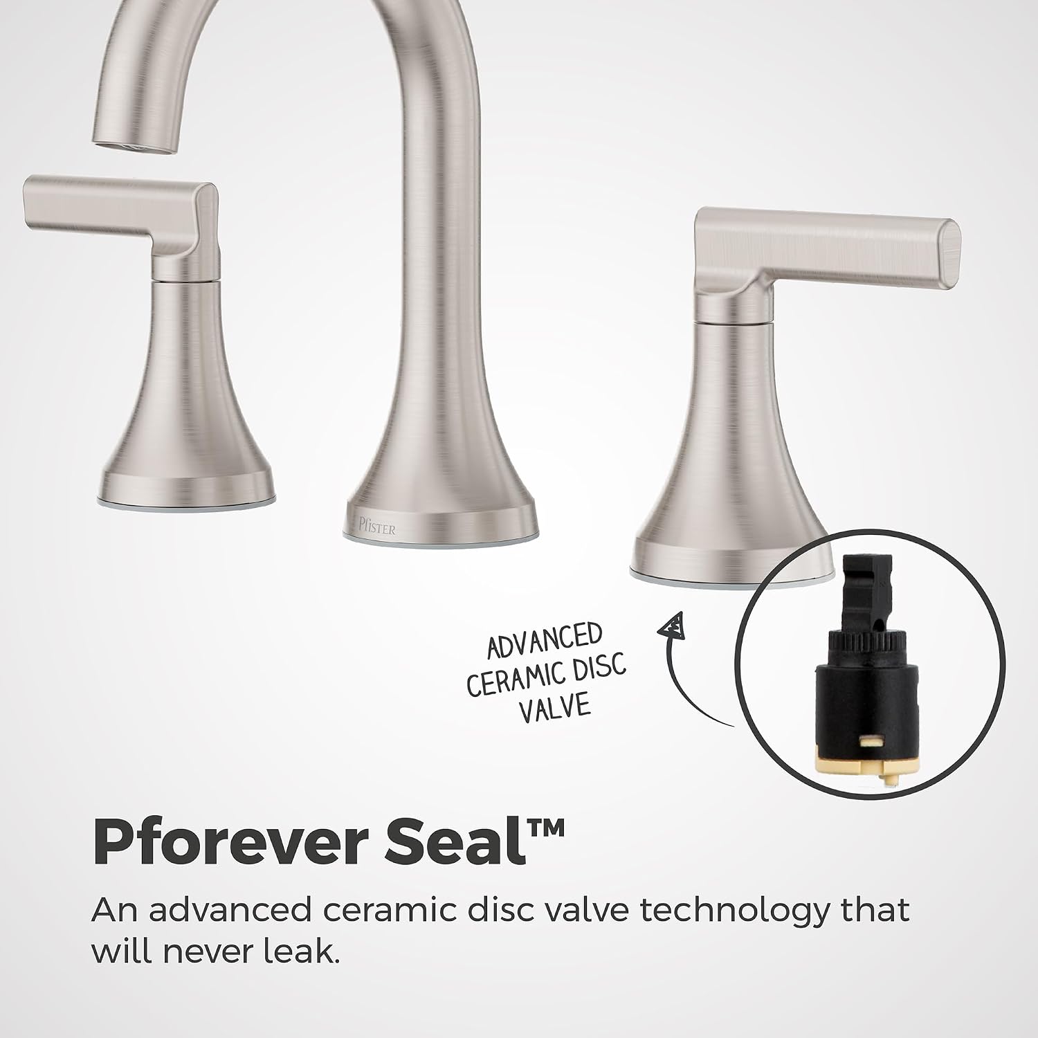 Pfister Vedra Bathroom Sink Faucet, 8-Inch Widespread, 2-Handle, 3-Hole, NSF Certified, Spot Defense Brushed Nickel Finish, LF049VEDGS