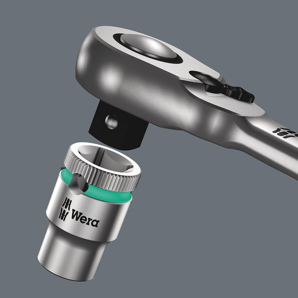 WERA 05004021001 8100 SA 11 Zyklop Imperial Metal Ratchet Set with Switch Lever, 28 Piece, 1/4' Drive