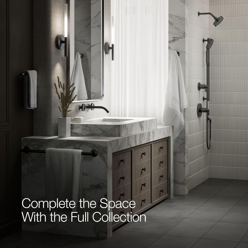 KOHLER Components Wall-Mount Bathroom Sink Faucet Trim with Industrial Handles