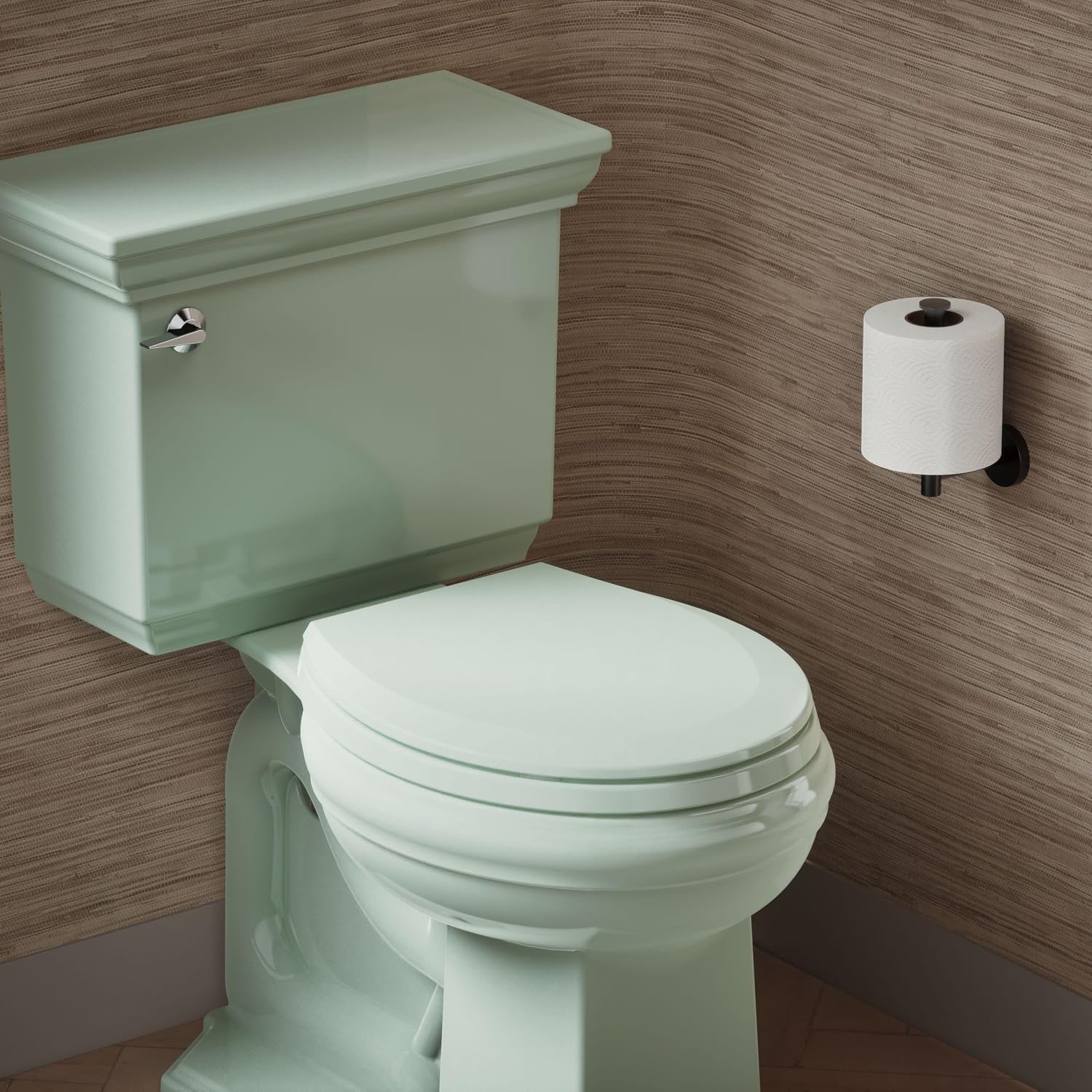 Kohler K-4662 Lustra Q2 Round Closed-Front Toilet Seat with Quick-Release and Qu, Seafoam Green