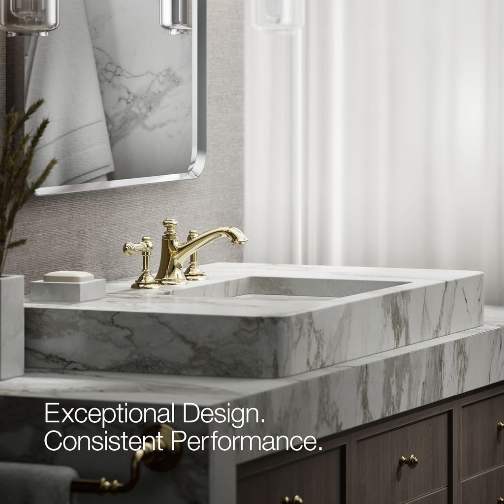 KOHLER 98068-4-AF Artifacts Lever Bathroom Sink Faucet Handles in Vibrant French Gold