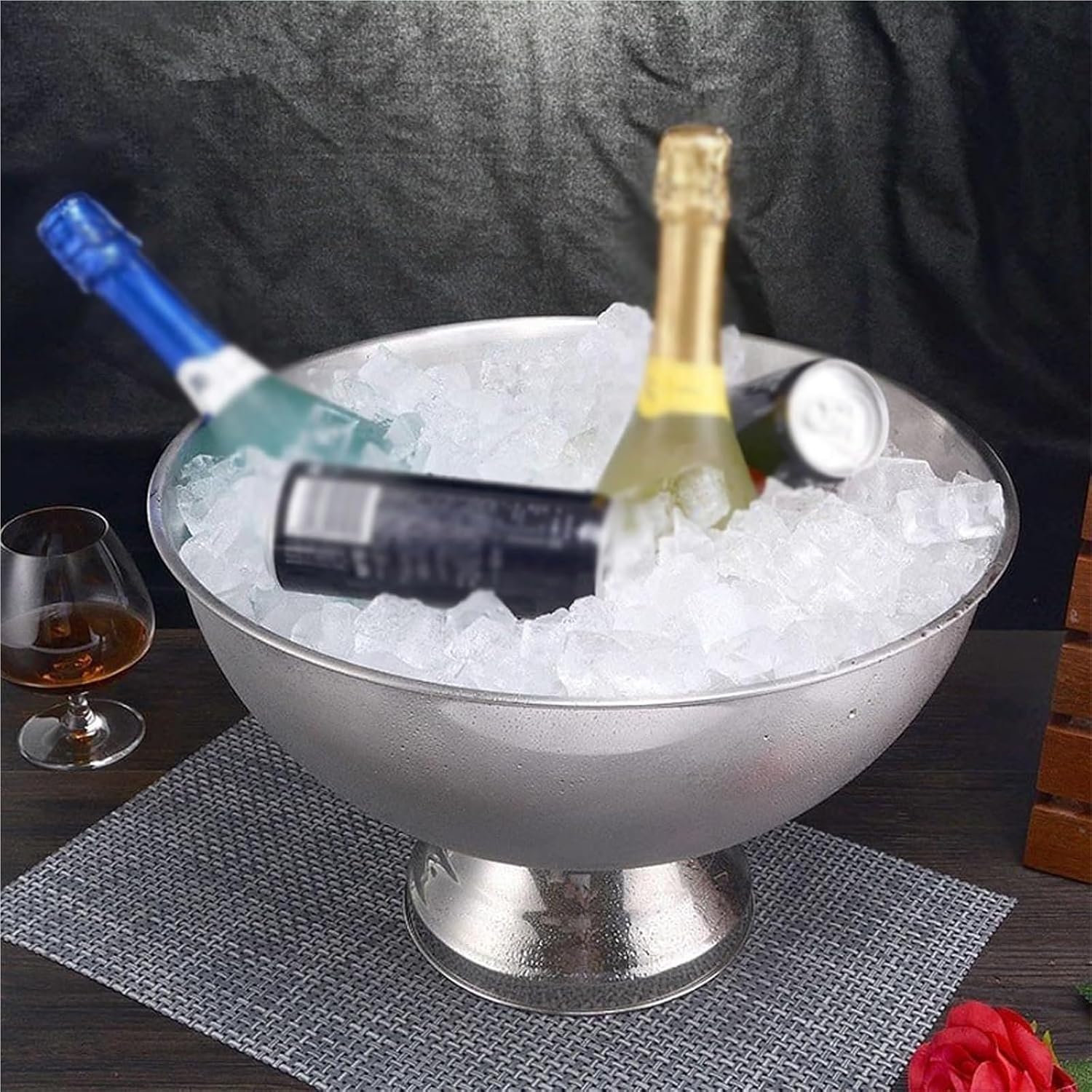 Ice Buckets for Parties, Beverage Tub/Ice Bucket Champagne Buckets for Business and Family Party(Gold)