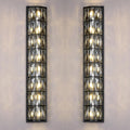 8 Light Modern Polyhedral Crystal Shade Wall Sconce Light Fixtures,Black Finish for Bathroom,Bedroom Living Room Bedside E12 Base 2 Pack