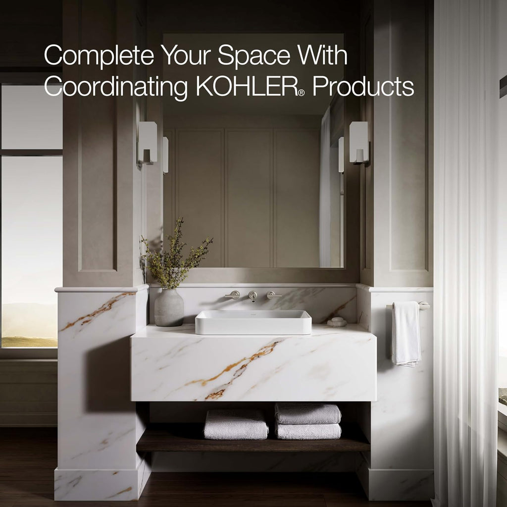 KOHLER 5373-0 Vox Rectangle Vessel Bathroom Sink, Vitreous China¬†, 22-5/8' W X 16-1/8'L, White