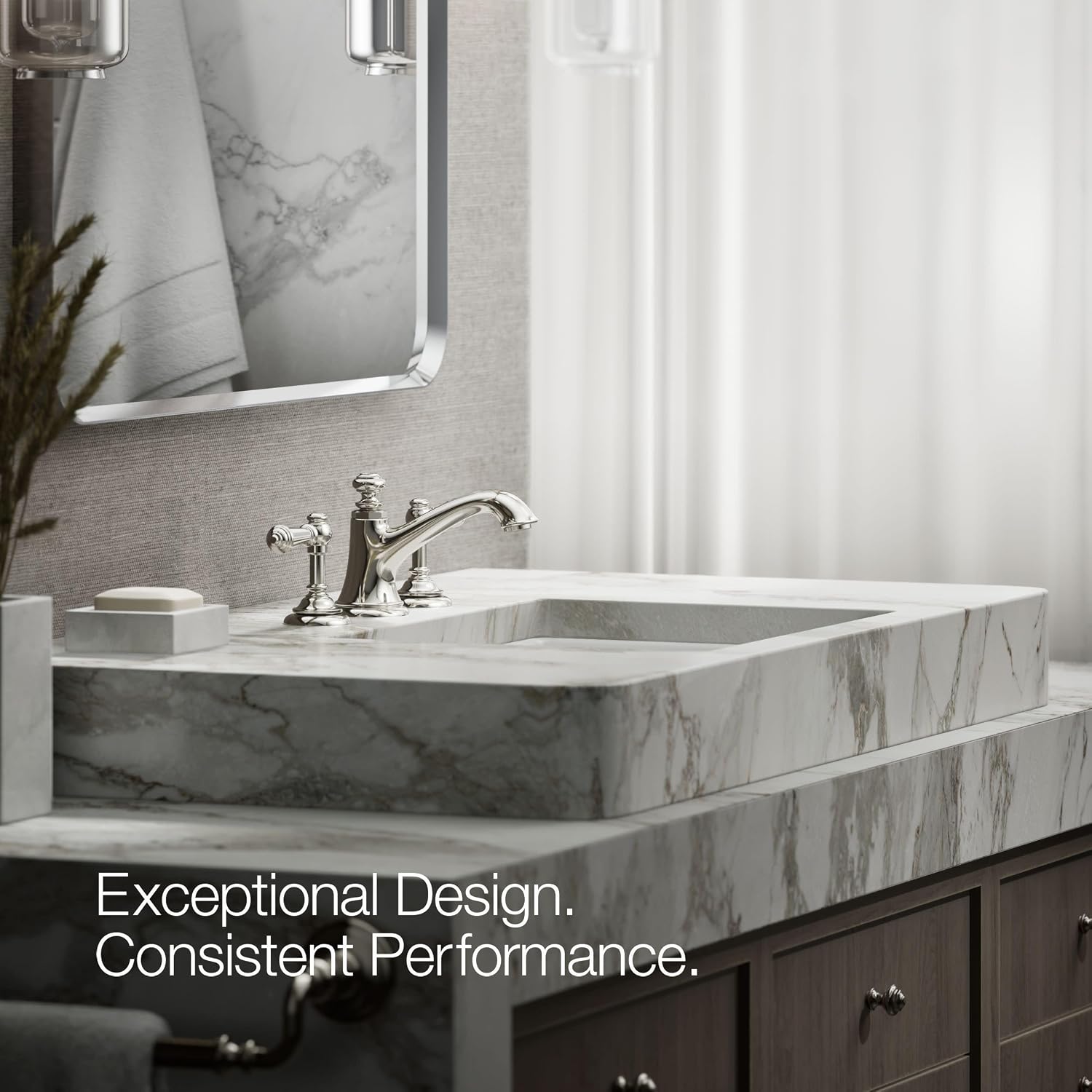 Kohler K-98068-4-SN Artifacts Bathroom Sink Lever Handles, Less Spout, Vibrant Polished Nickel, One Size