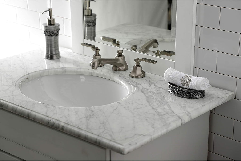 Kingston Brass KS4468KL Whitaker Widespread Bathroom Faucet with Brass Pop-Up, Brushed Nickel