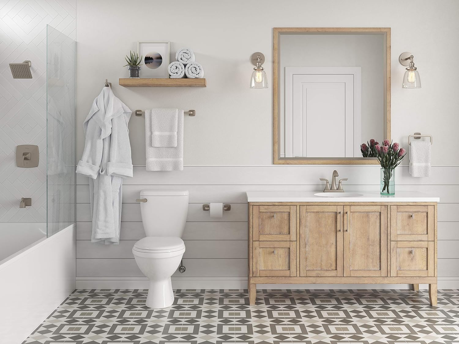 Pfister LG48BS0K Bronson 2-Handle Bathroom Faucet, 4' Centerset, Brushed Nickel