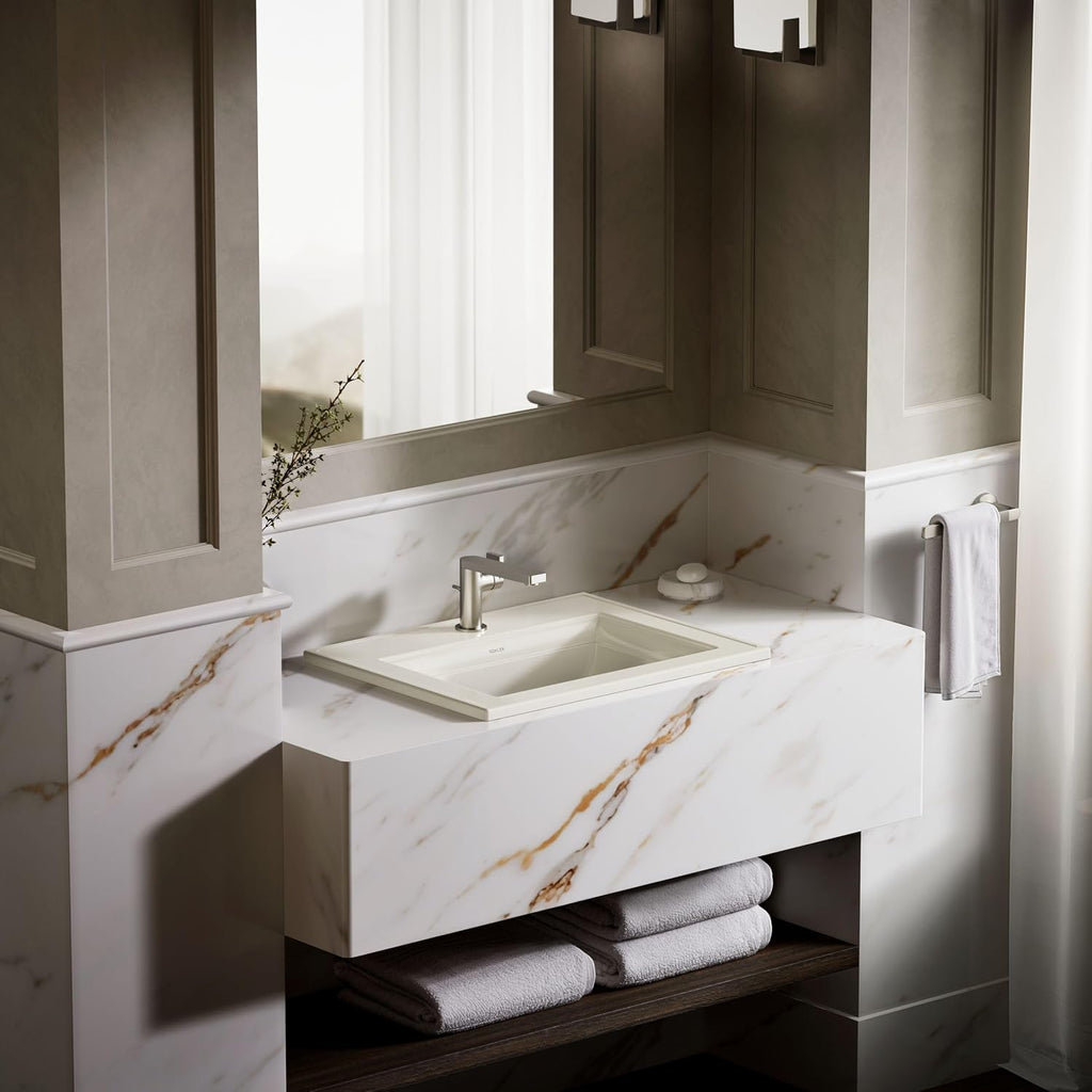 Kohler 2337-1-95 Memoirs® Stately 22-3/4' rectangular drop-in bathroom sink, Ice Grey