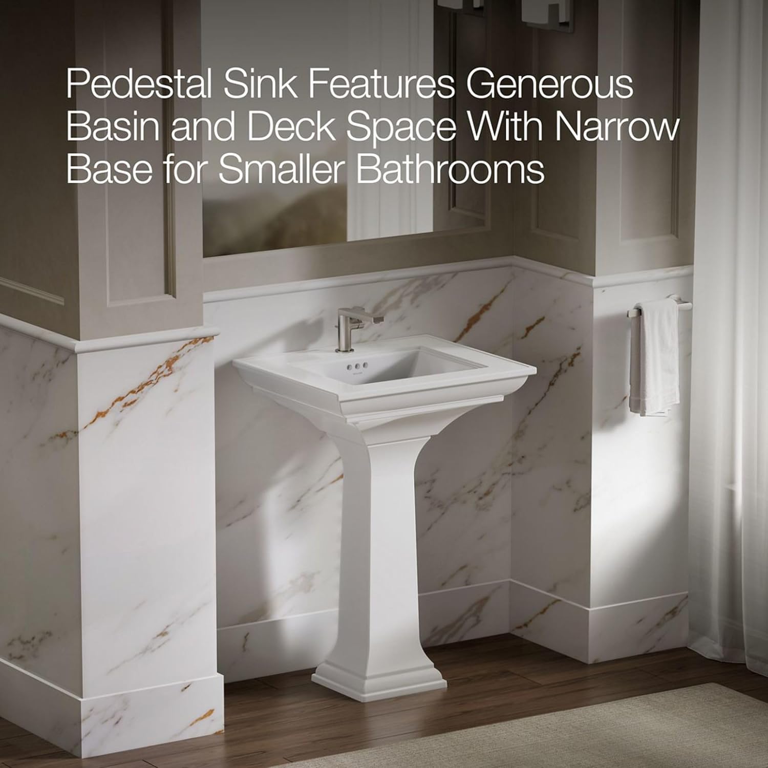 Kohler 2337-8-NY Memoirs® Stately 22-3/4' rectangular drop-in bathroom sink, Dune