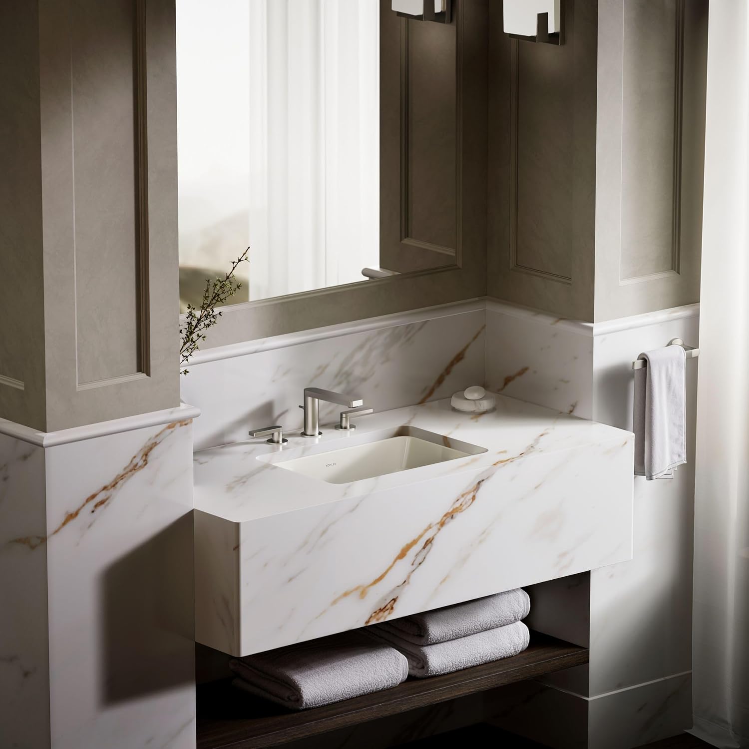 Kohler K-2214-G-96 1-Bowl Undermount Bathroom Sink Biscuit