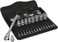 WERA 05004021001 8100 SA 11 Zyklop Imperial Metal Ratchet Set with Switch Lever, 28 Piece, 1/4' Drive