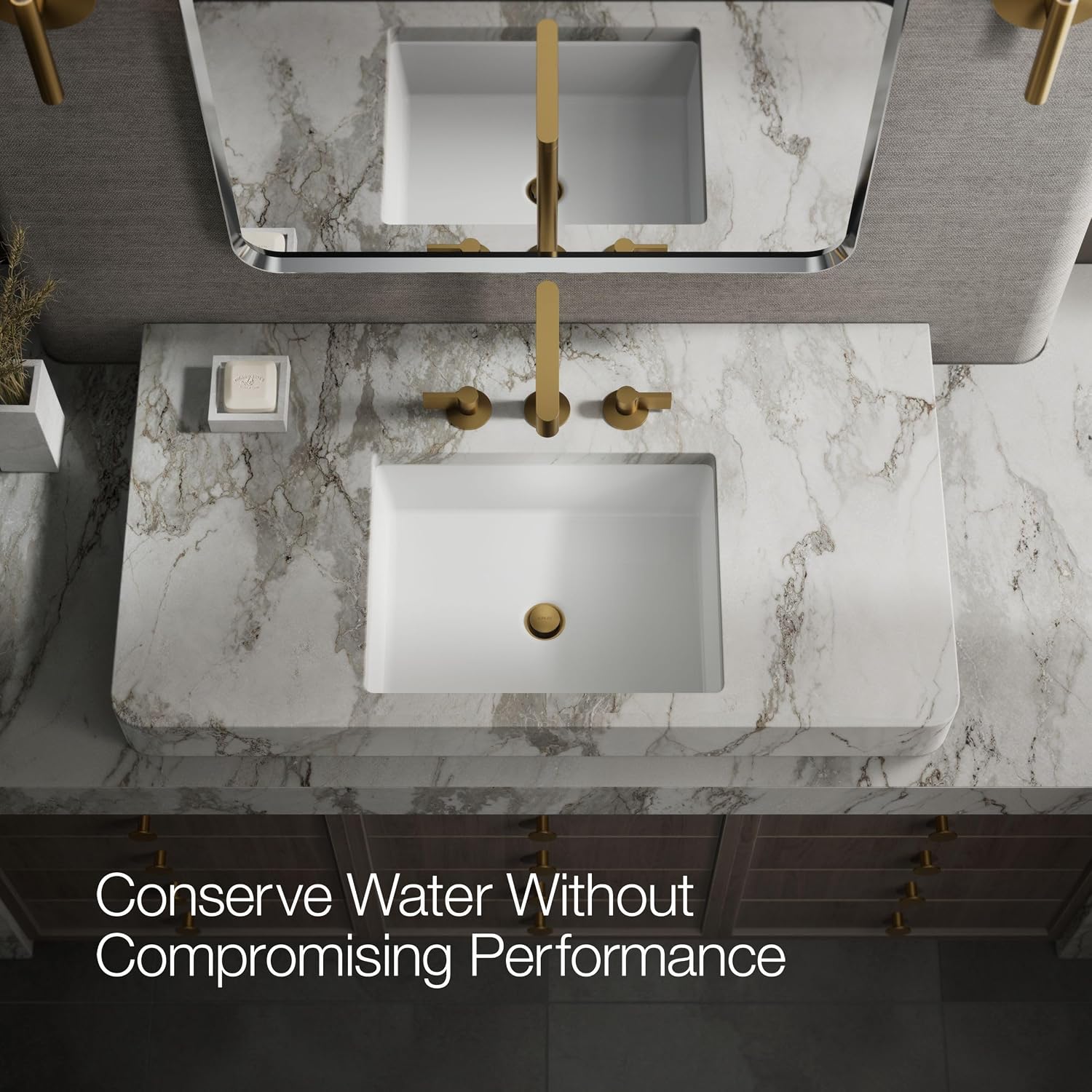 Kohler 23887-2MB Components® Bathroom Sink Faucet spout with Row Design, 1.2 gpm, Vibrant Brushed Moderne Brass