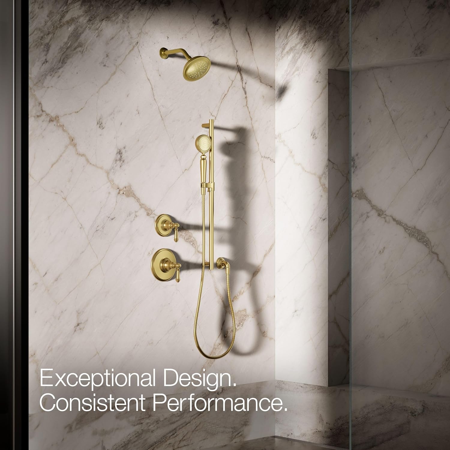 Kohler 72776-G-2MB Artifacts® Single-function handshower, 1.75 gpm, Vibrant Brushed Moderne Brass
