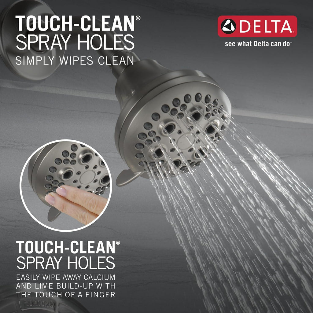 Delta Classic 13 Series 5-Setting Bathtub and Shower Faucet Set, Brushed Nickel Shower Head and Handle Set, Valve Trim Kit, Stainless T13220-SSPD (Valve Not Included)