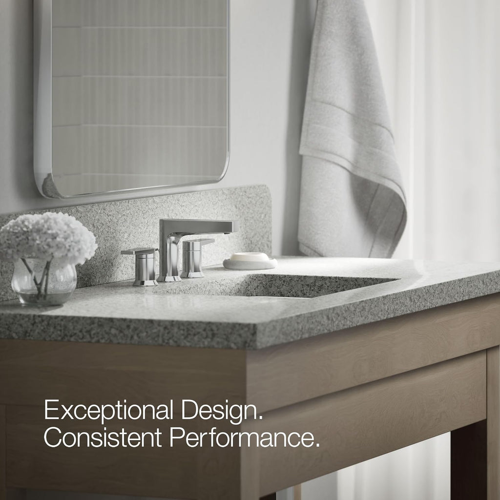 Kohler 97100-4-CP Taut® Widespread Bathroom Sink Faucet, 1.2 gpm, Polished Chrome