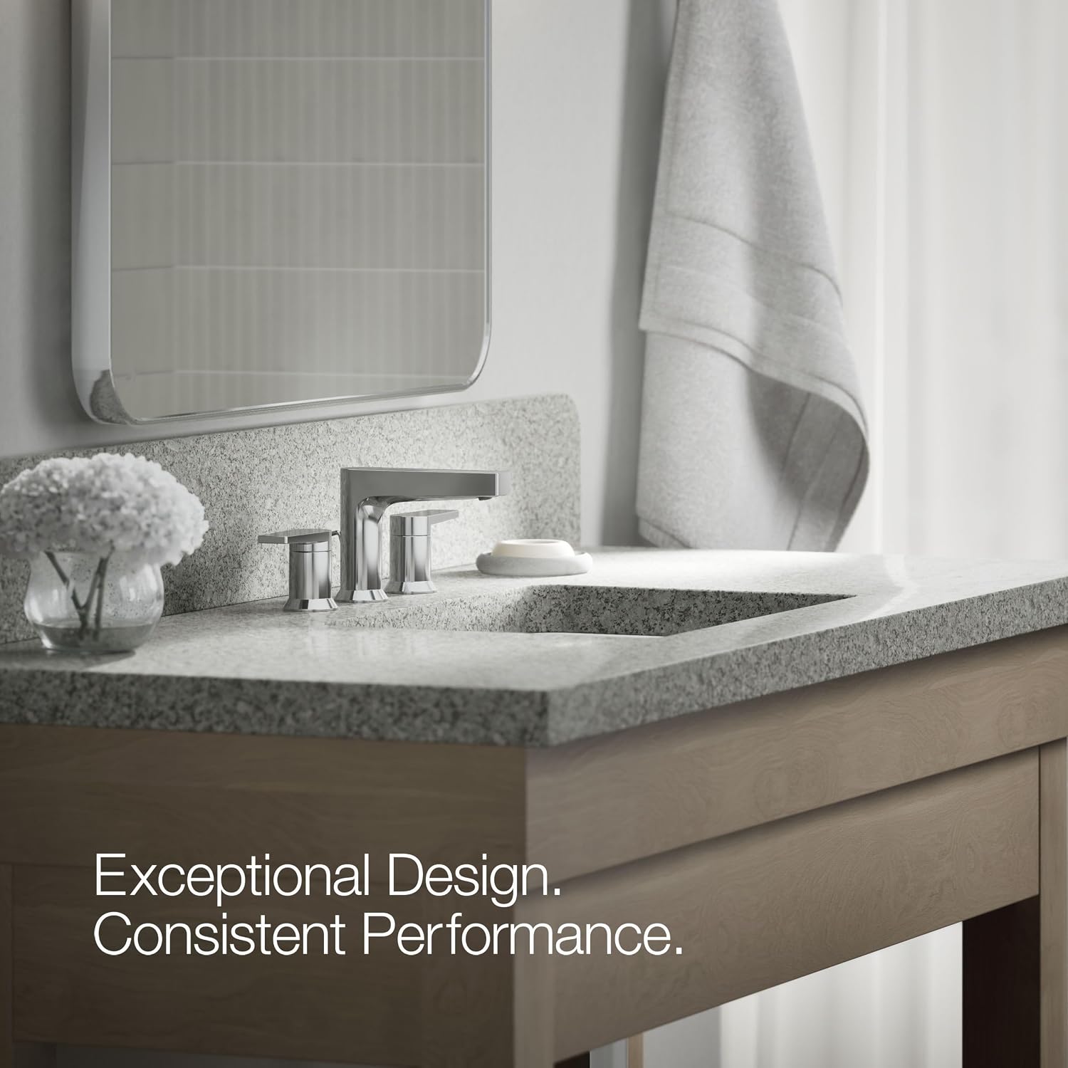 Kohler 97100-4-CP Taut® Widespread Bathroom Sink Faucet, 1.2 gpm, Polished Chrome