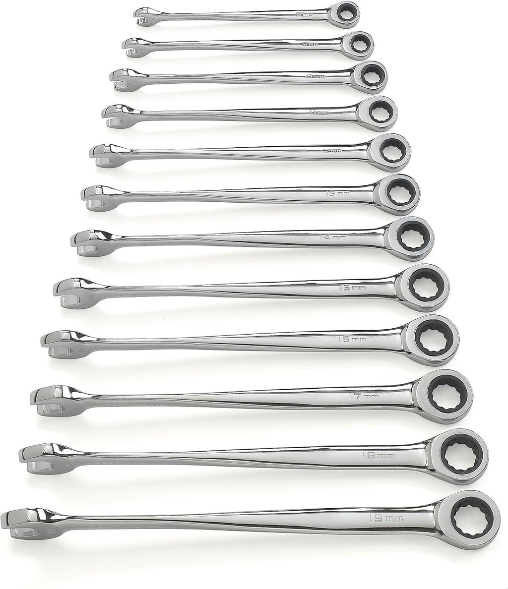 GEARWRENCH 12 Pc. 12 Pt. XL X-Beam Ratcheting Combination Wrench Set, Metric - 85888