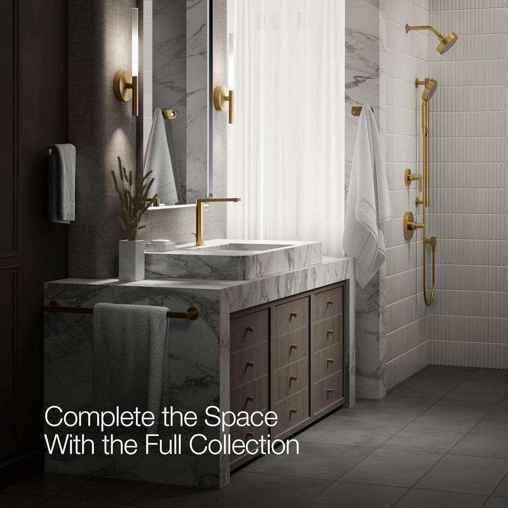 Kohler 73159-7-2MB Composed® Tall Single-Handle Bathroom Sink Faucet with Cylindrical Handle, 1.2 gpm, Vibrant Brushed Moderne Brass