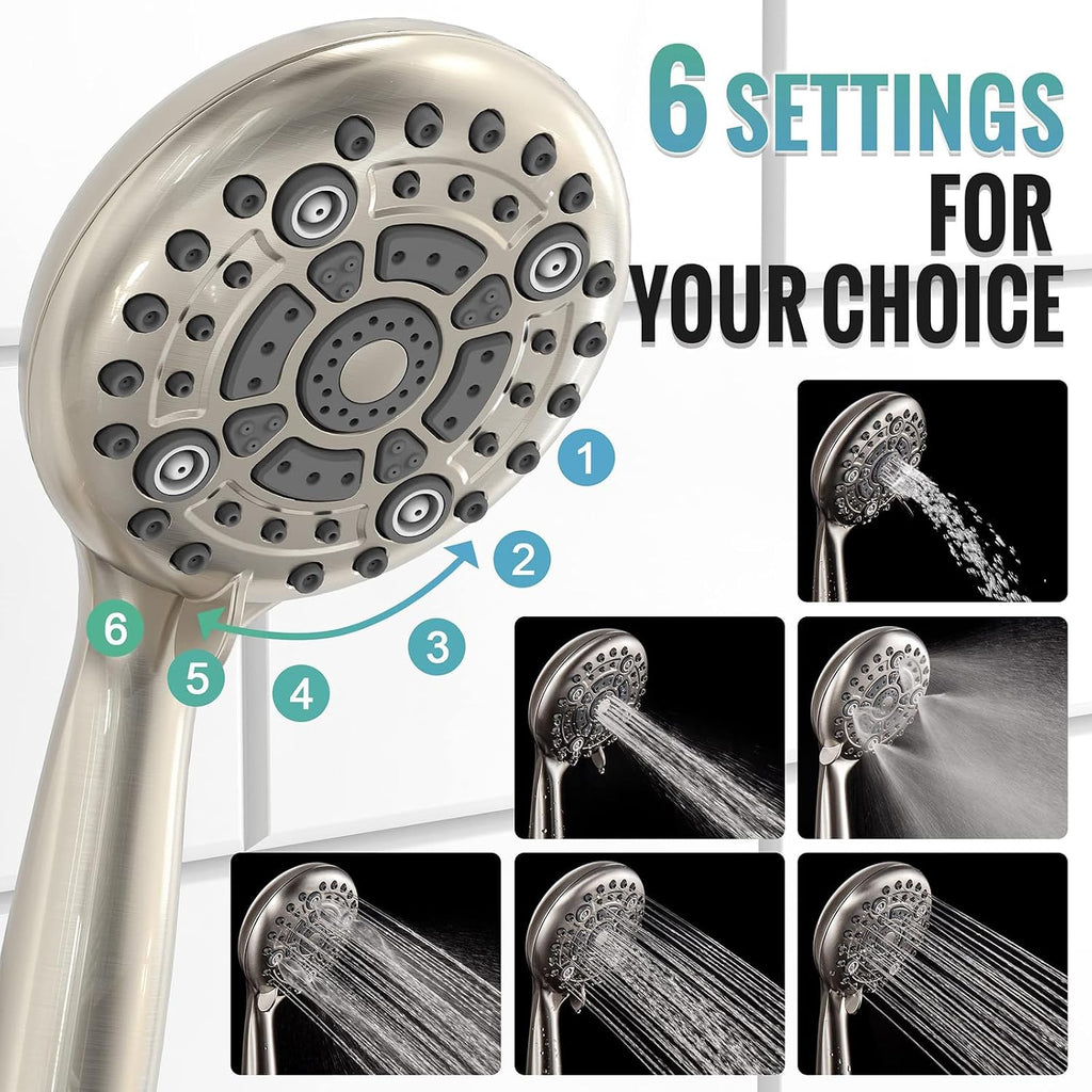 SR SUN RISE Shower Faucet - 12 Inch Multifunctional High Pressure Shower Head System with Handheld Shower Head Fixtures - Valve Included - Brushed Nickel