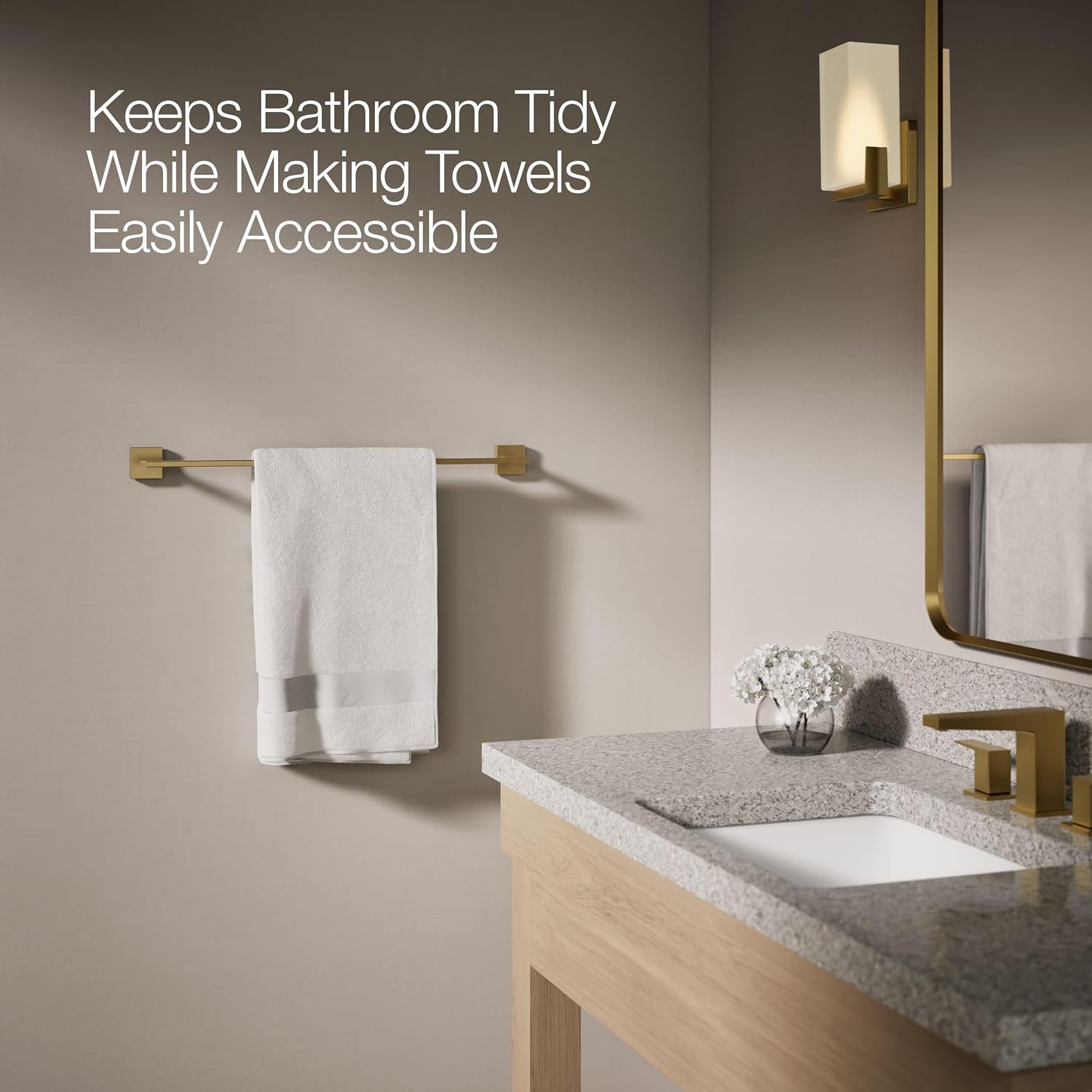 Kohler 23285-2MB Square 24' Towel bar, Vibrant Brushed Moderne Brass