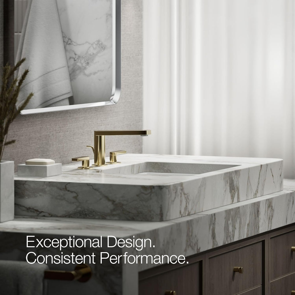 Kohler 73060-4-AF Composed® Widespread Bathroom Sink Faucet with Lever Handles, 1.2 gpm, Vibrant French Gold