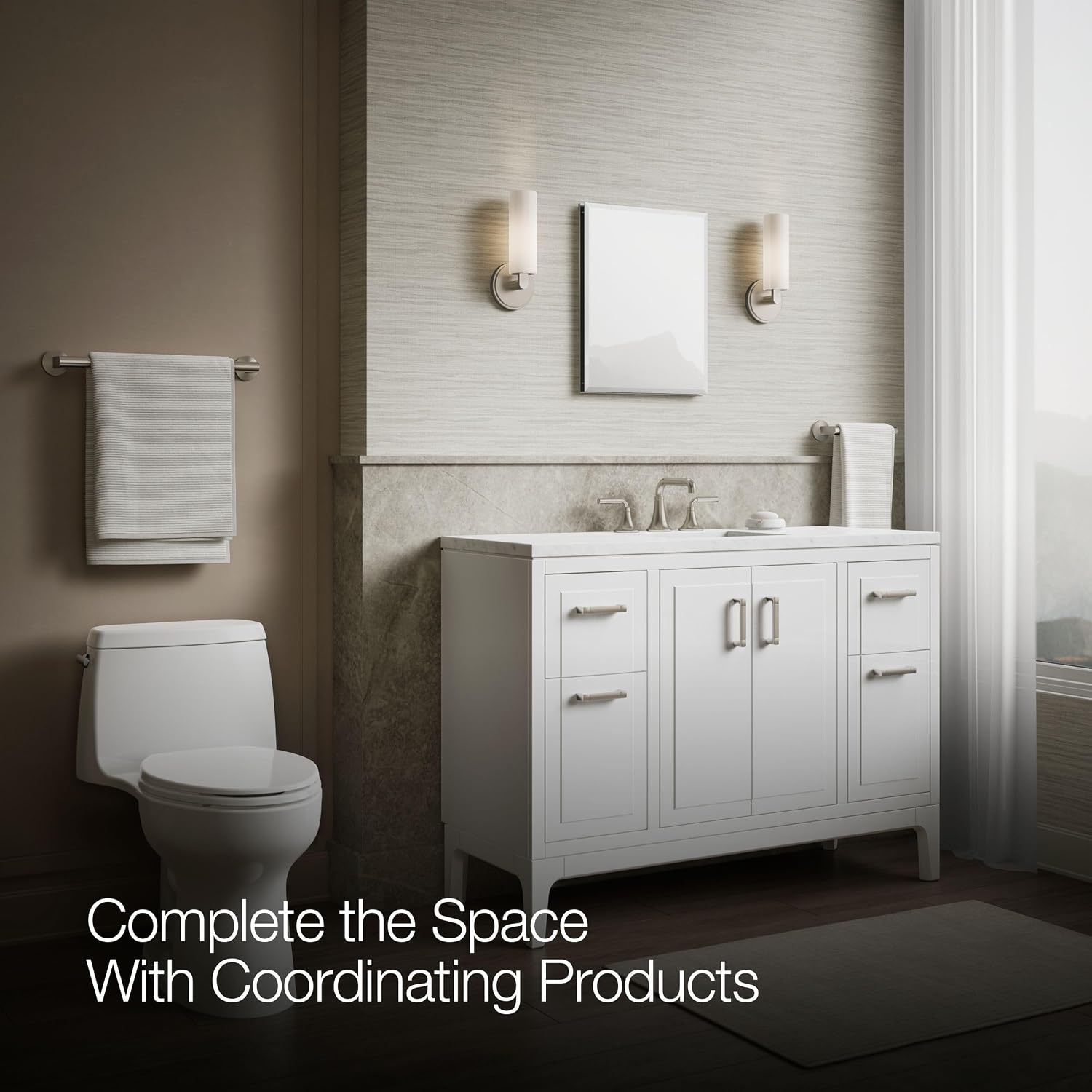 Kohler CB-CLR1620FS Frameless Bathroom Mirror Medicine Cabinet, Single Door, Rectangular Beveled Edge Frame, Bathroom Cabinet Mirror, Adjustable Shelves, 16 in. W x 20 in. H