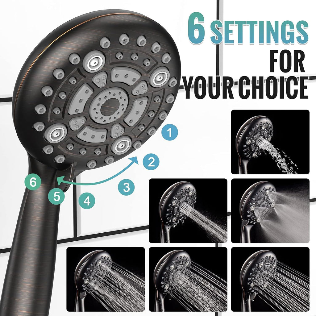 SR SUN RISE Shower Faucet - 12 Inch Multifunctional High Pressure Shower Head System with Handheld Shower Head Fixtures - Valve Included - Oil Rubbed Bronze