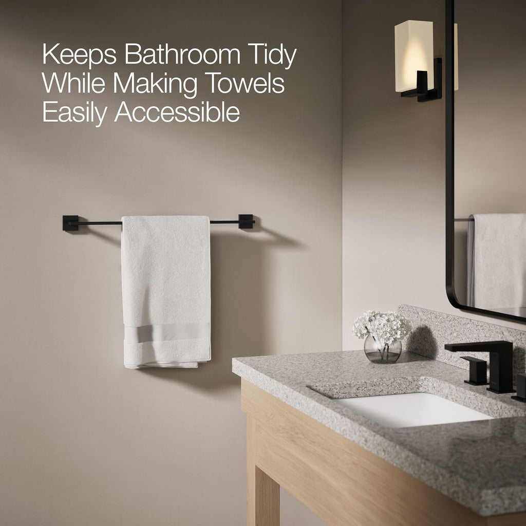 Kohler 23285-BL Square 24' Towel bar, Matte Black