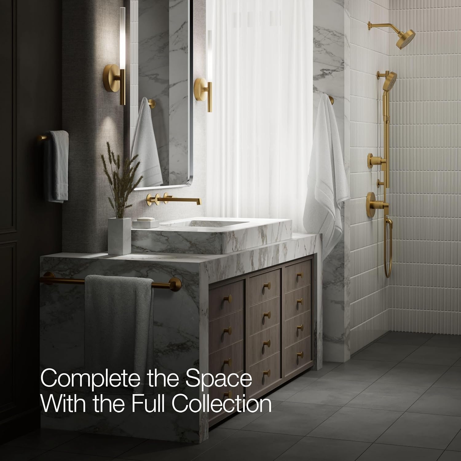 Kohler T23889-2MB Components Plumbing Fixtures, Vibrant Brushed Moderne Brass