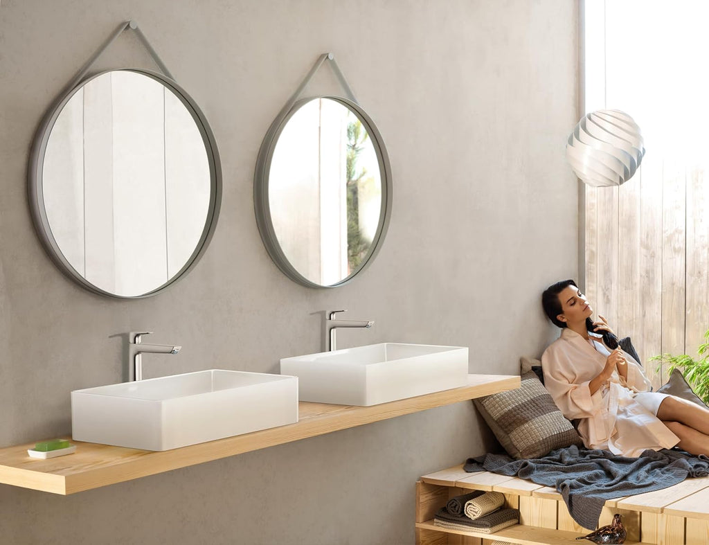 hansgrohe Talis E Modern 1-Handle 11-inch Tall Bathroom Sink Faucet in Brushed Nickel, 71717821