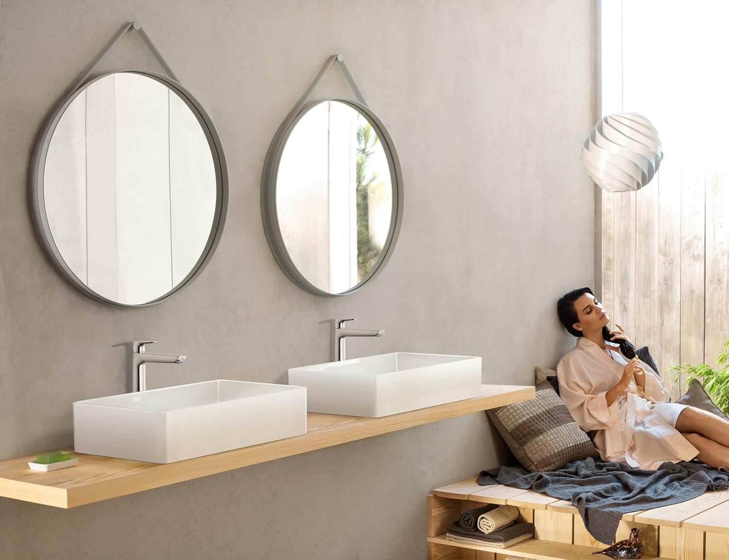 hansgrohe Talis E Modern 1-Handle 11-inch Tall Bathroom Sink Faucet in Brushed Nickel, 71717821