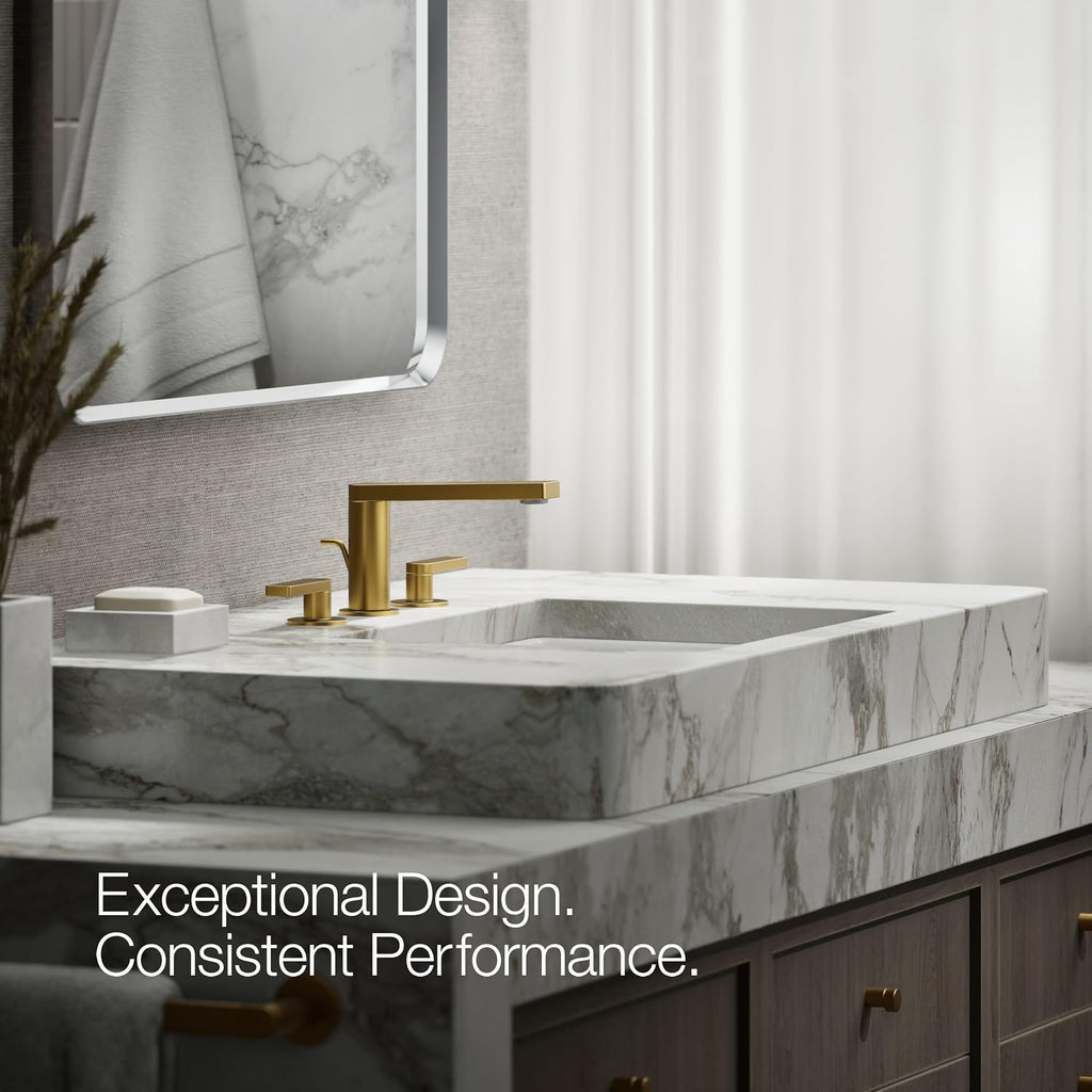 Kohler 73060-4-2MB Composed® Widespread Bathroom Sink Faucet with Lever Handles, 1.2 gpm, Vibrant Brushed Moderne Brass