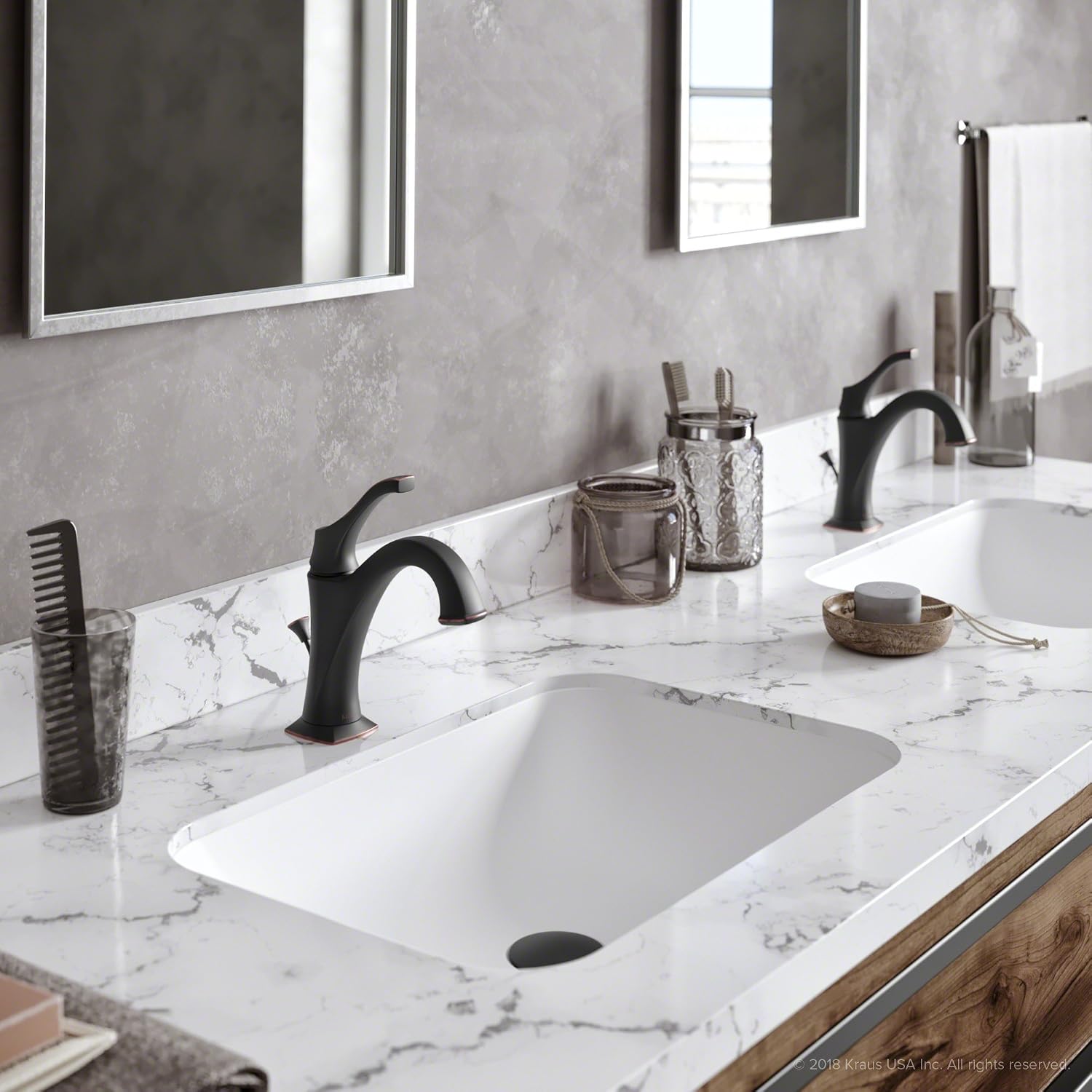 KRAUS KBF-1201ORB Arlo Single Handle Basin Bathroom Faucet with Lift Rod Drain and Deck Plate, Oil Rubbed Bronze