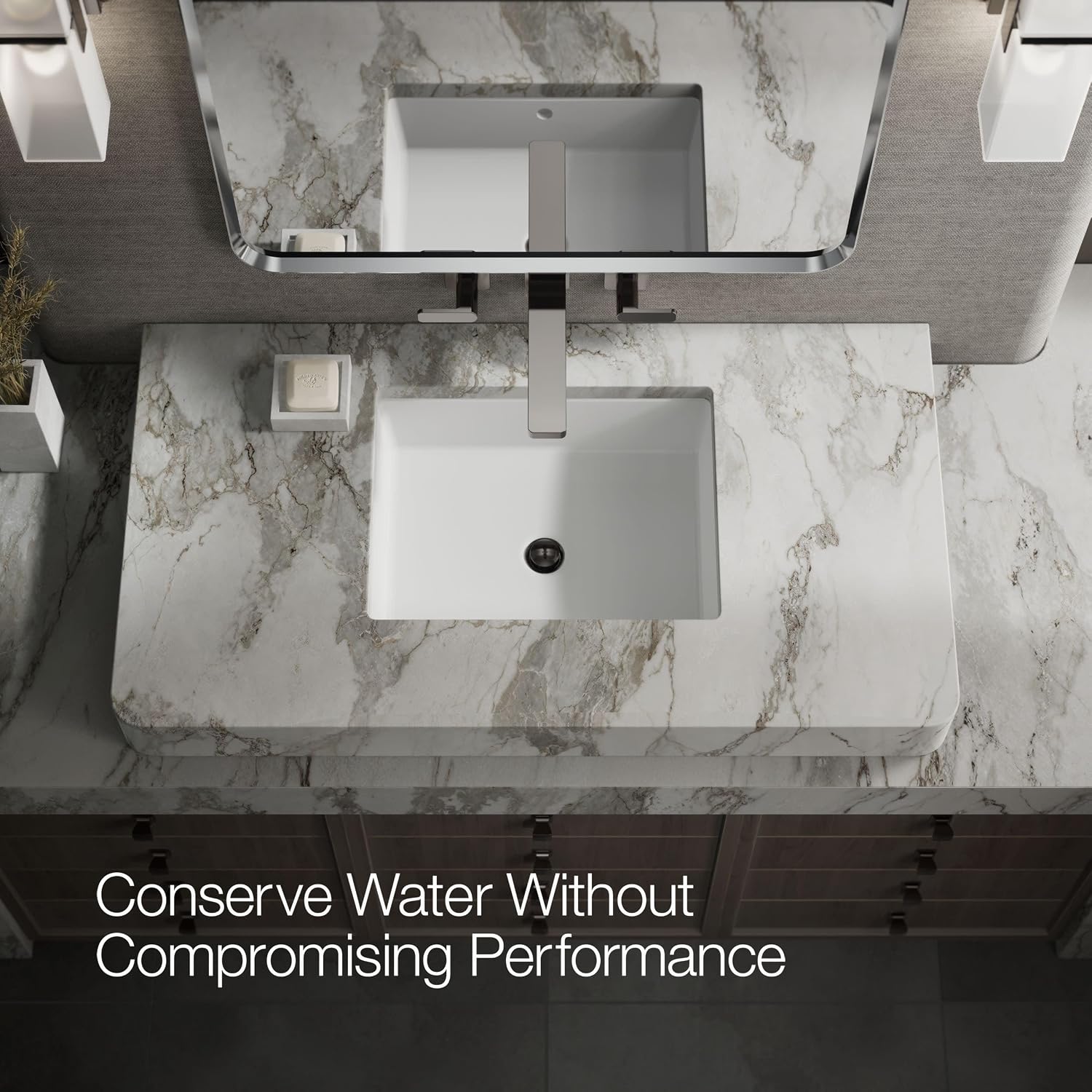 KOHLER K-T27120-4-TT PARALLEL® 2 HANDLE WM LAV FAUCET, LEVER, Vibrant Titanium