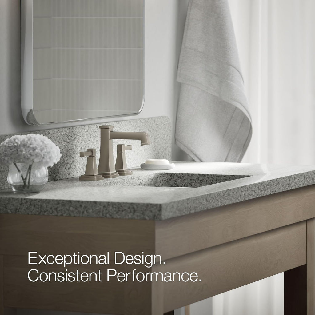 Kohler 27399-4-BN Riff® Widespread Bathroom Sink Faucet, 1.2 gpm, Vibrant Brushed Nickel