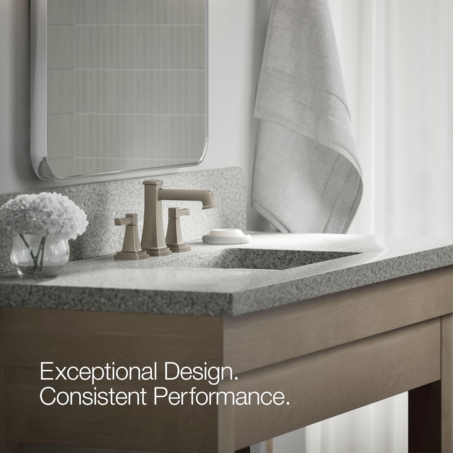 Kohler 27399-4-BN Riff® Widespread Bathroom Sink Faucet, 1.2 gpm, Vibrant Brushed Nickel