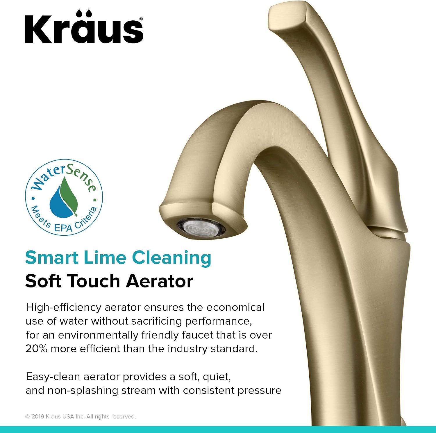 KRAUS KBF-1201BG Arlo Single Handle Basin Bathroom Faucet with Lift Rod Drain and Deck Plate, Brushed Gold