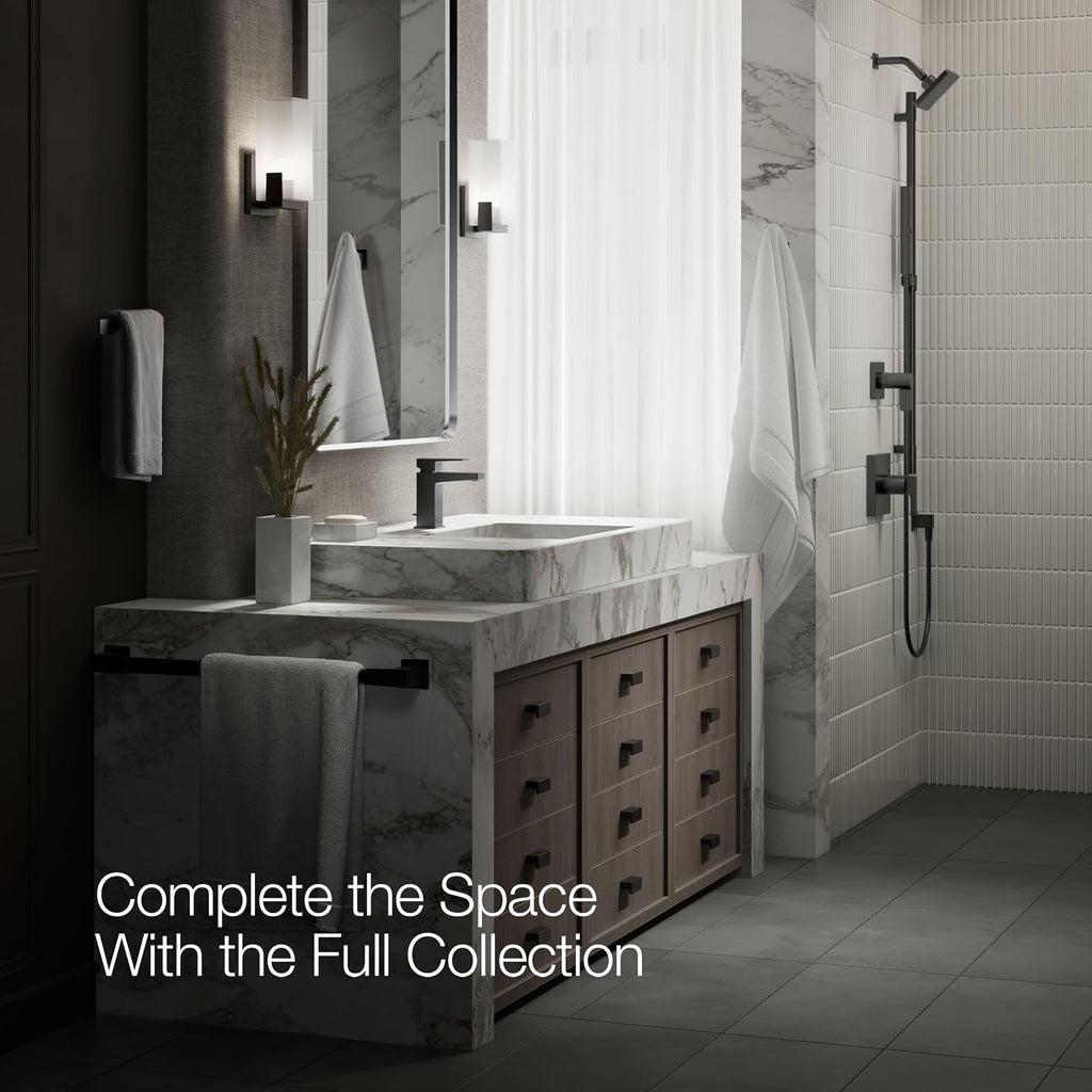 Kohler K-37889-4-BL Honesty® Single-Handle Bathroom Sink Faucet, Bathroom Faucets, 1.2 GPM, Matte Black